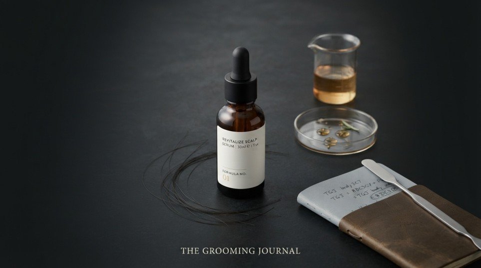 Hair growth serum with ingredient and formulation details for men